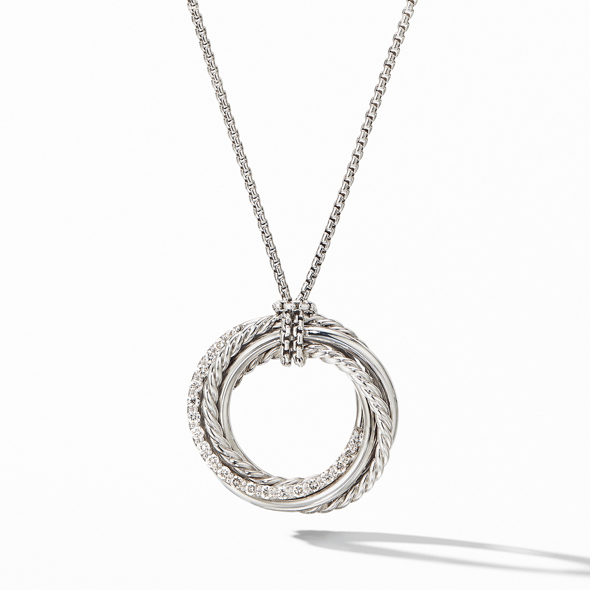 David Yurman The Crossover Collection Pendant Necklace with Diamonds
