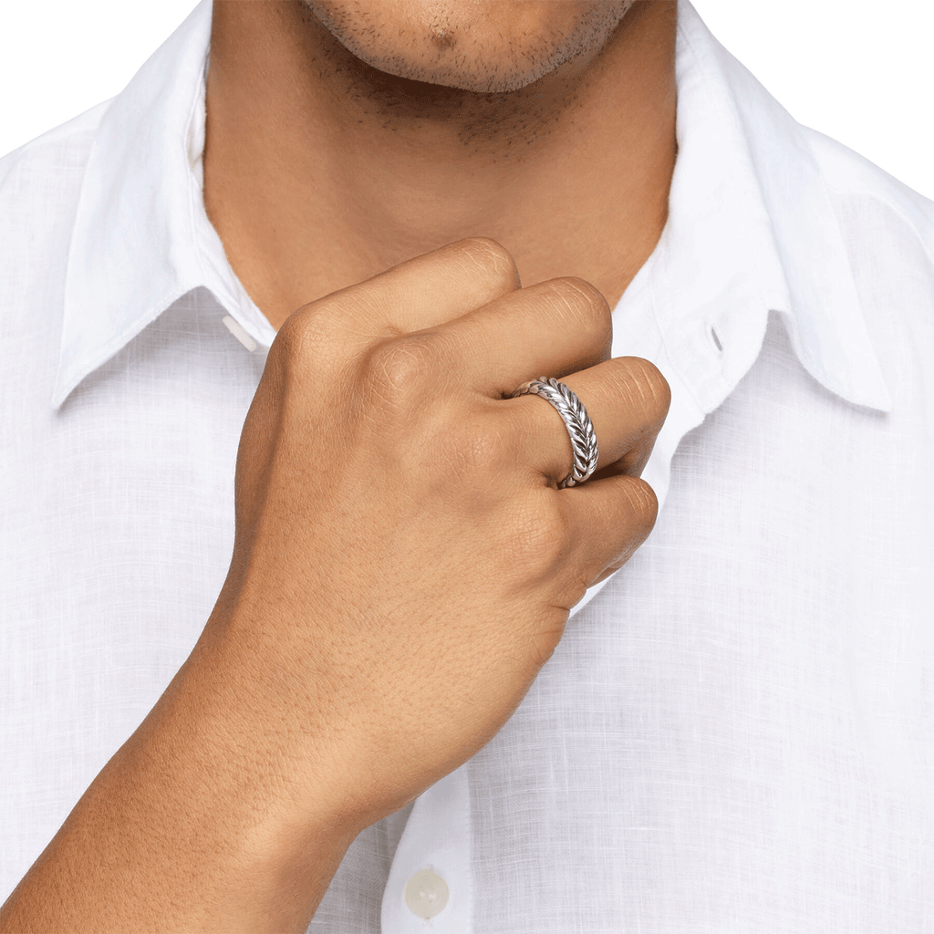 David Yurman Chevron Band Ring Sterling Silver, 6.2mm