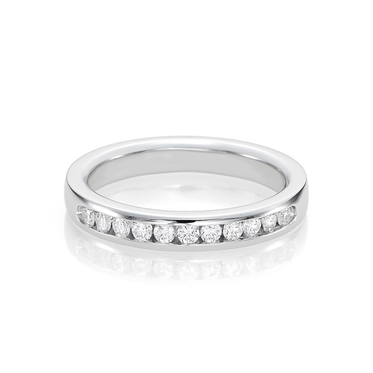 Duet 18k White Gold .50ct Diamond Wedding Band