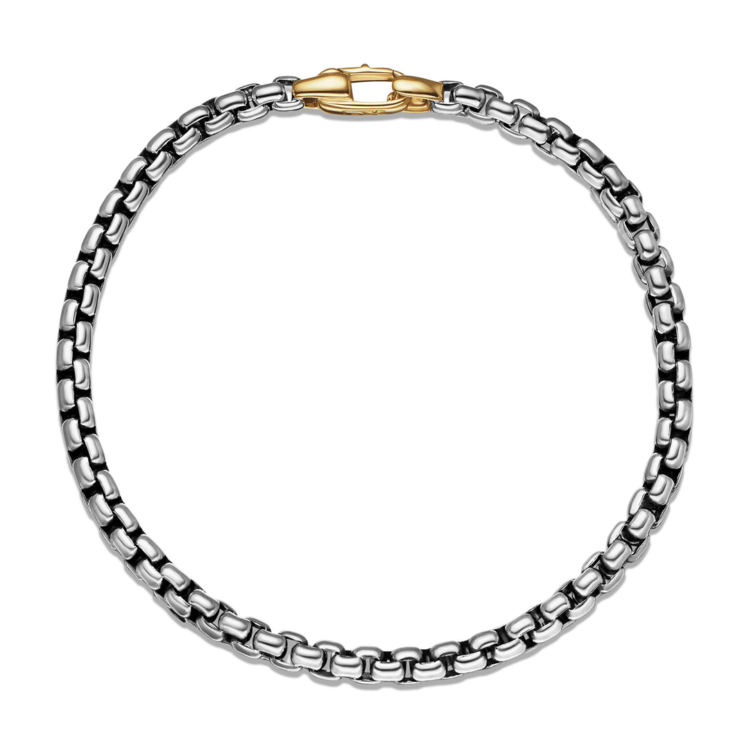 David Yurman Box Chain Bracelet in Sterling Silver with 14k Yellow Gold