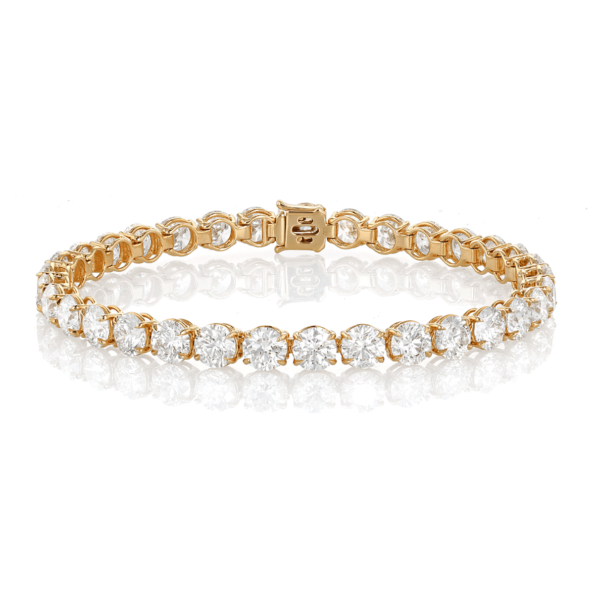 Hamilton Origin Collection 18k Yellow Gold and 16.81 Total Weight Diamond Line Bracelet