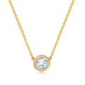 14k Yellow Gold and .41 Total Weight Diamond Solitaire Pendant