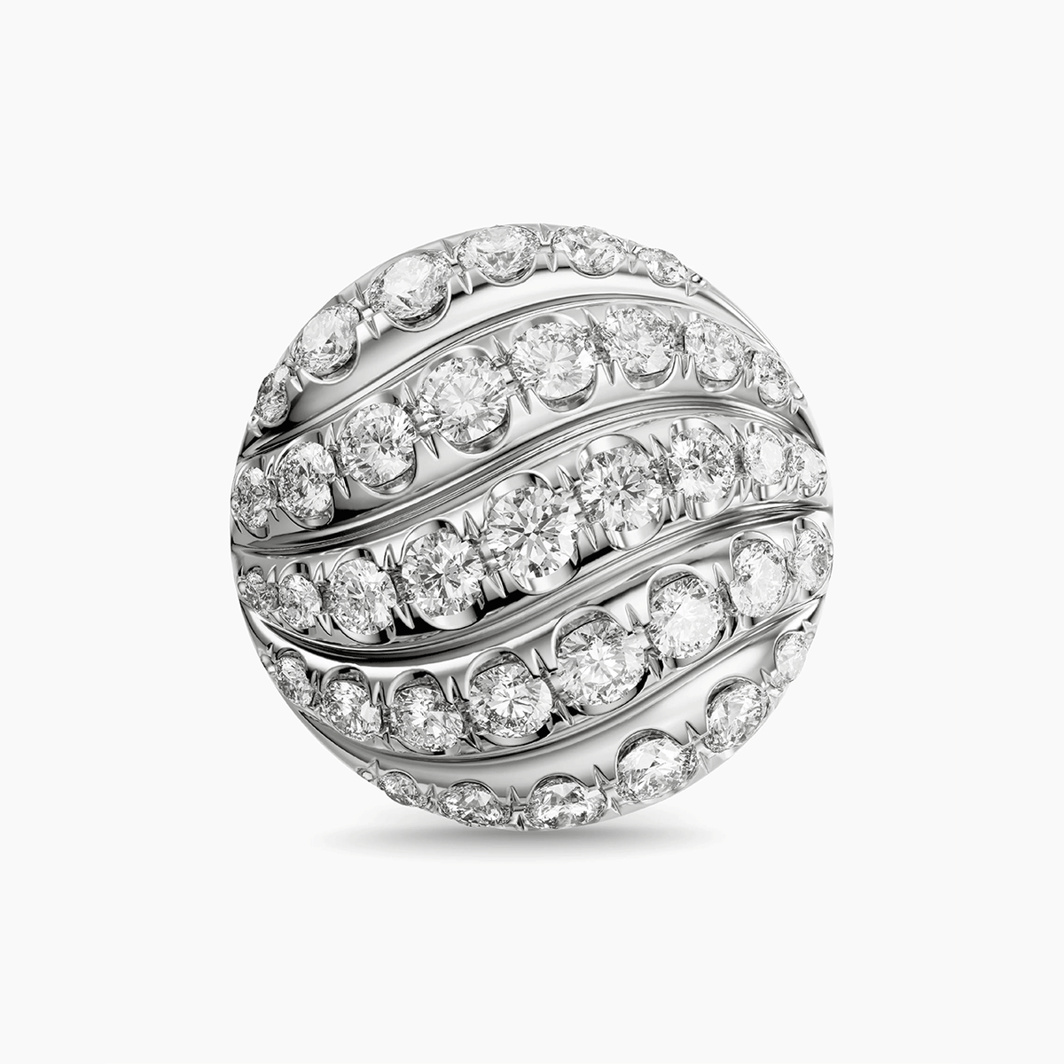 David Yurman Sculpted Cable Stud Earrings Sterling Silver with Diamonds, 9mm