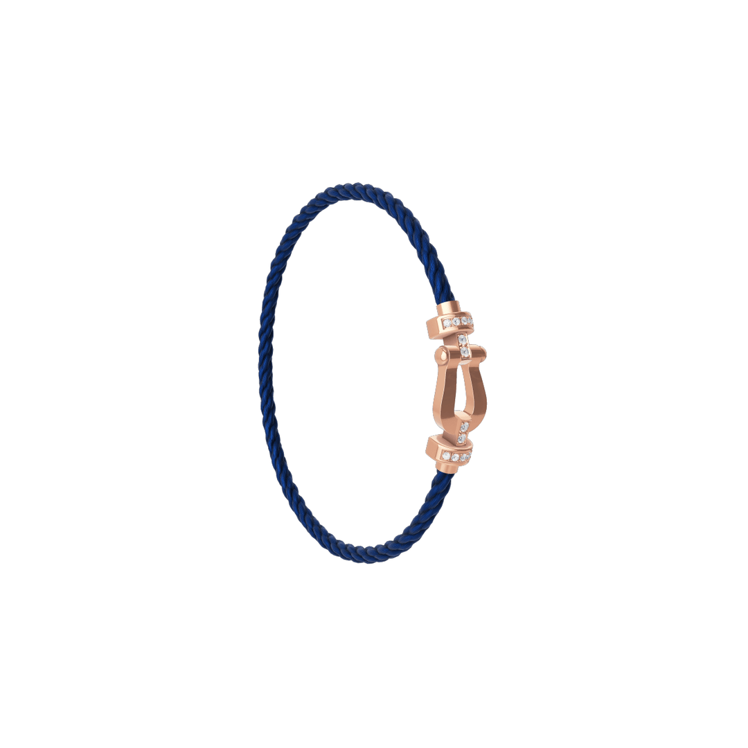 FRED Force 10 Navy Cord with 18k Rose Half Diamond MD Buckle, Exclusively at Hamilton Jewelers