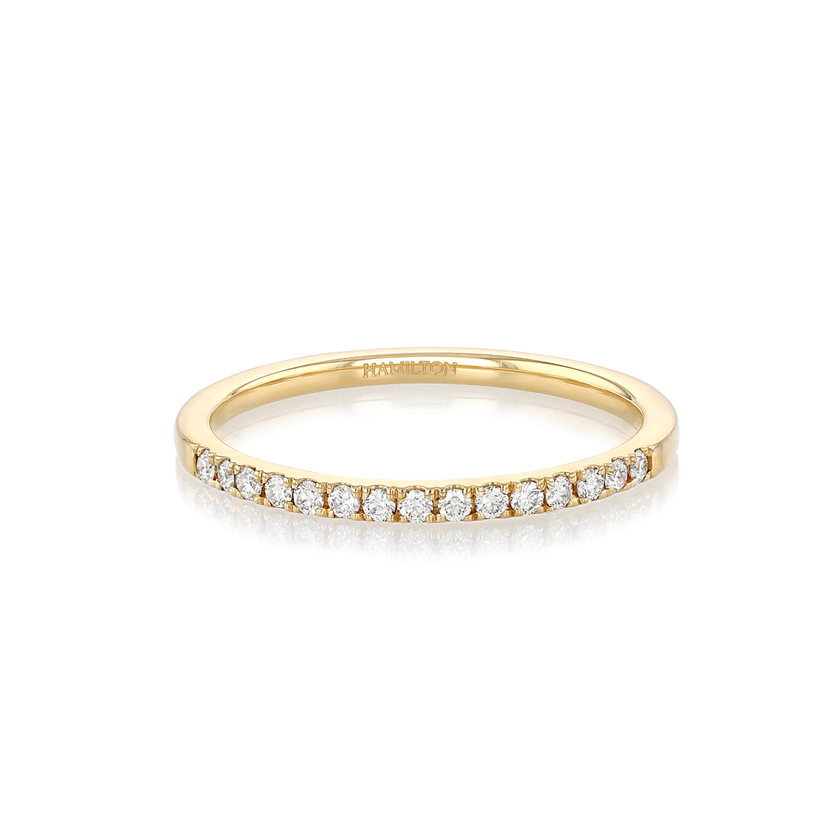 Hamilton Lisette Collection 18k Yellow Gold and 0.15 Total Weight Diamond Half Way Band