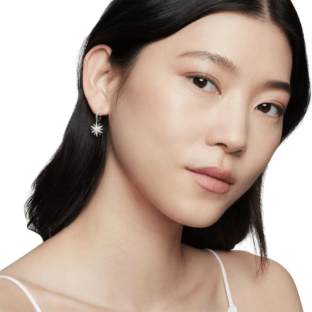 David Yurman Starburst Drop Earrings with Pavé Diamonds