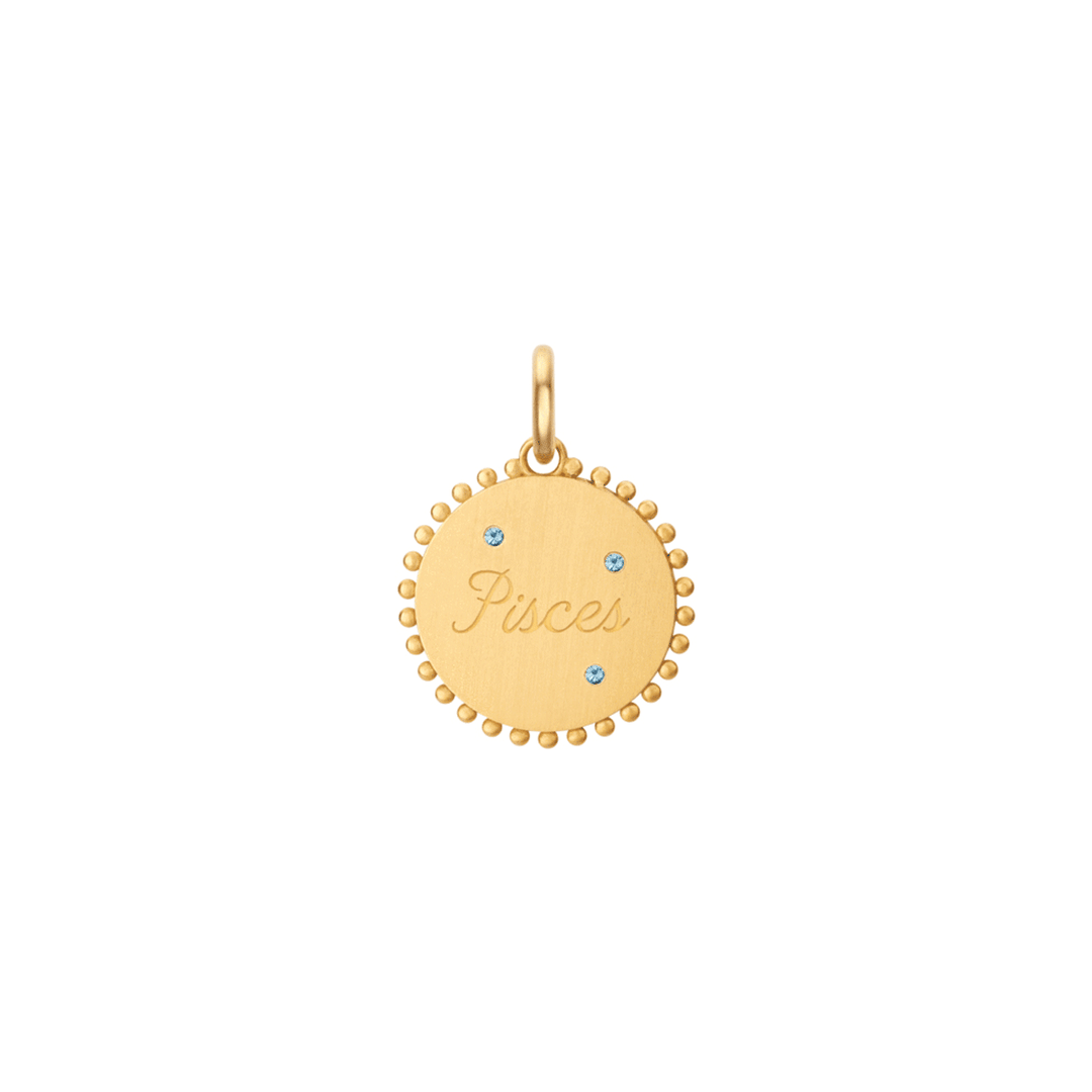 Rondel Jewelry 18k Yellow Gold Aquamarine Pieces Zodiac Charm