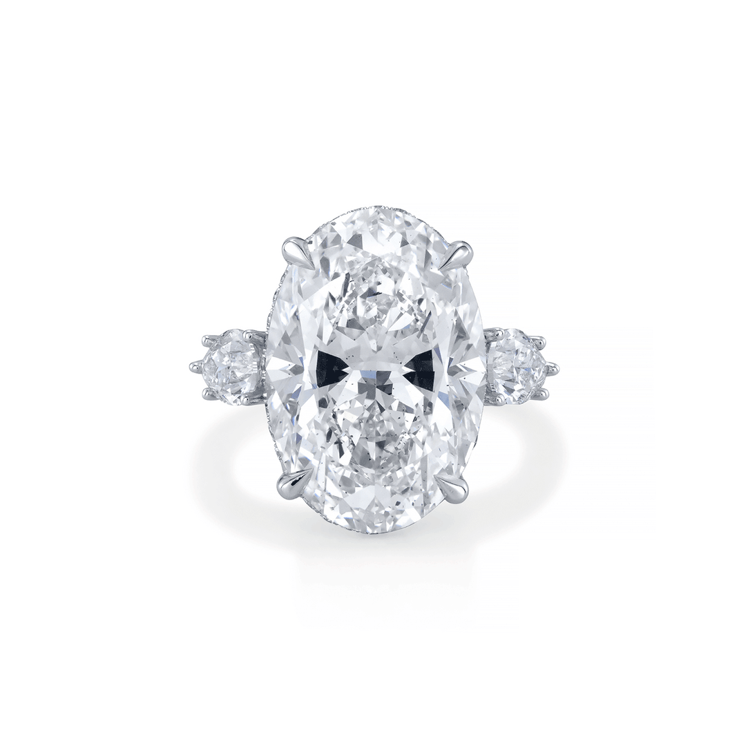 Private Reserve Platinum Oval Diamond 10.39 Total Weight Ring