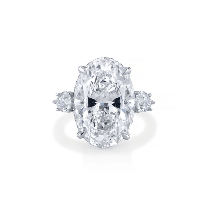 Private Reserve Platinum Oval Diamond 10.39 Total Weight Ring