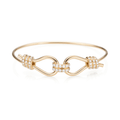 Hamilton 1970's Collection 18k Yellow Gold and 1.00 Total Weight Diamond Double Hook Bracelet