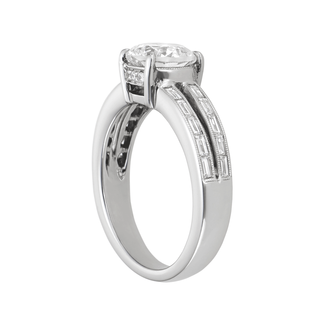 Hamilton 1912 Collection 18k White Gold and 0.46 Total Weight Diamond Engagement Mounting Ring