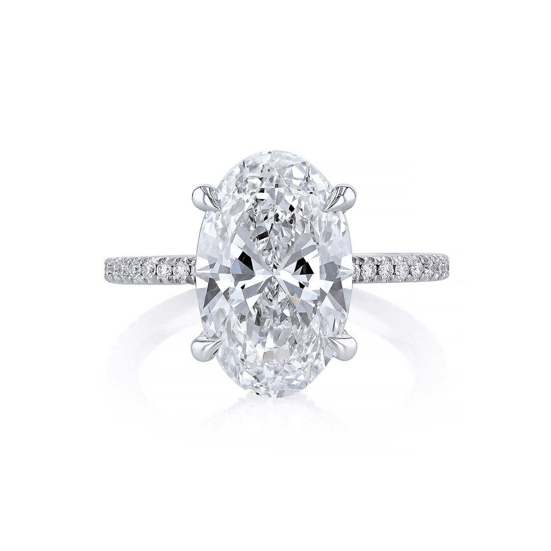 Platinum and 4.26 Total Weight Oval Cut Diamond Engagement Ring