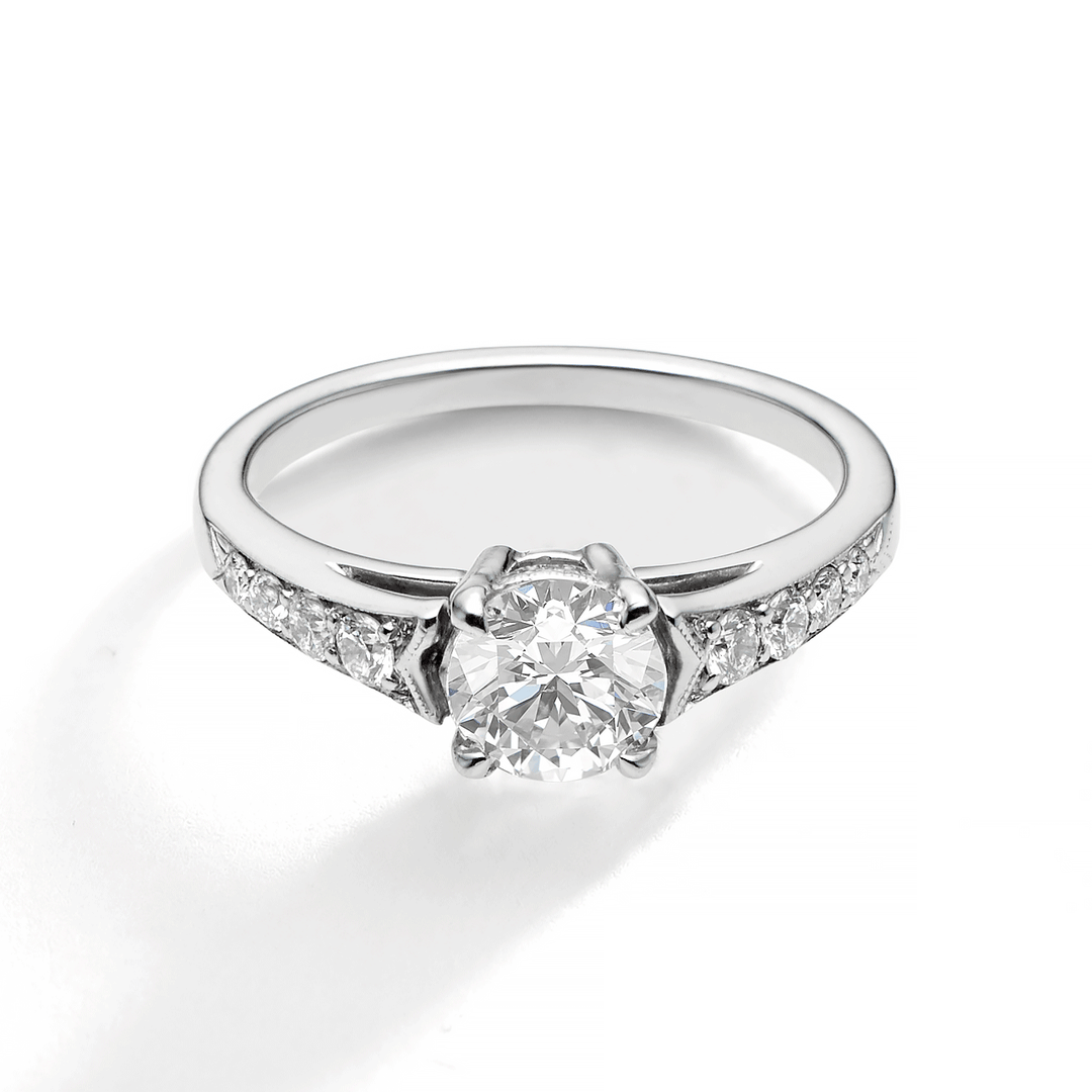 1912 18k White Gold and .25TW Diamond Semi Mounting Engagement Ring