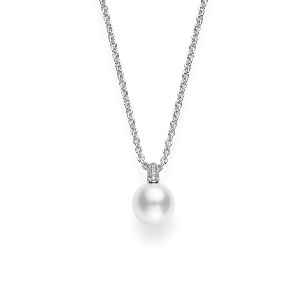 Mikimoto 18k Yellow Gold Akoya Single 8.5mm Pearl Pendant