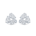 18k White Gold and Moval Shape Diamonds 4.36 Total Weight Earrings