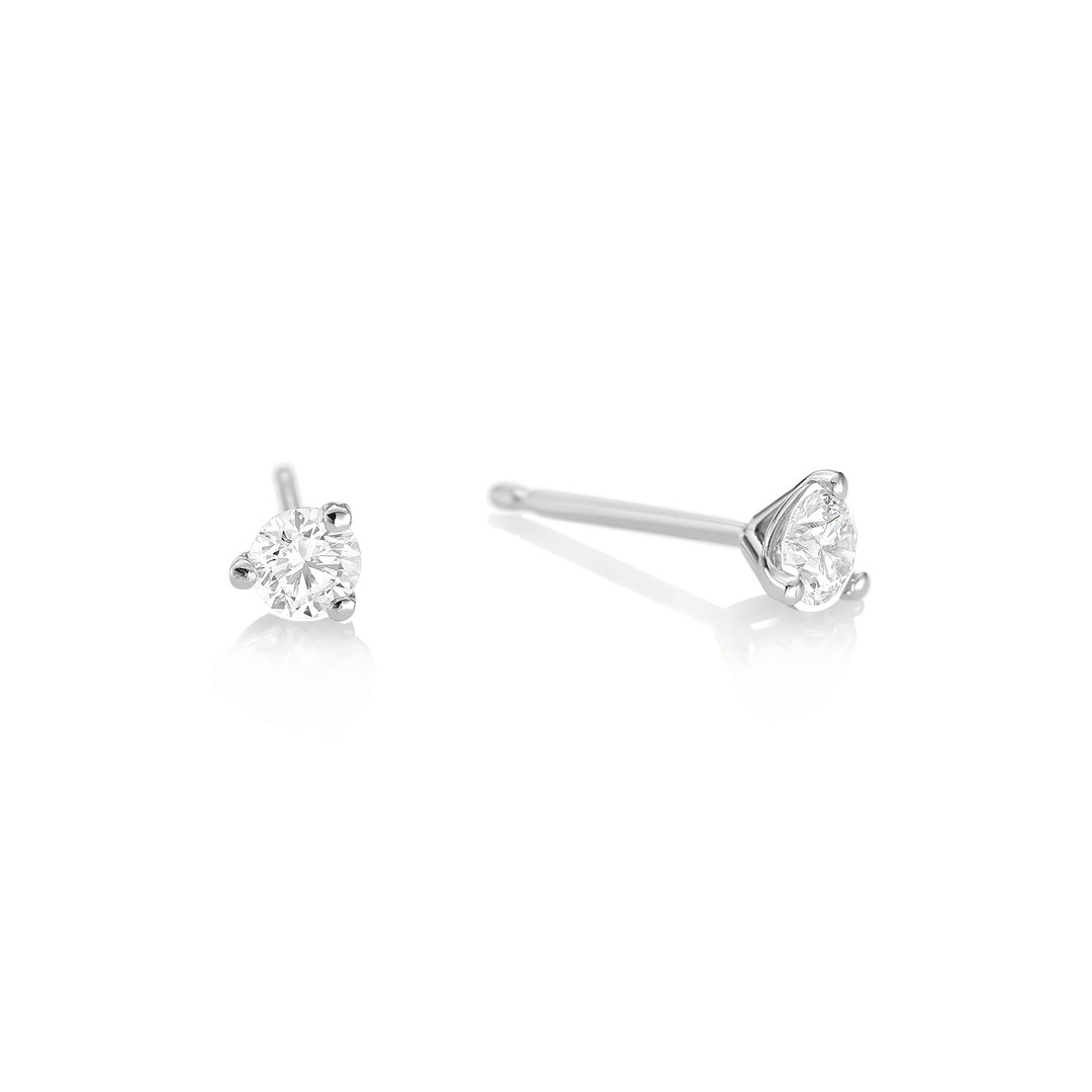 Classic 18k Gold and .25 Total Weight Diamond Studs