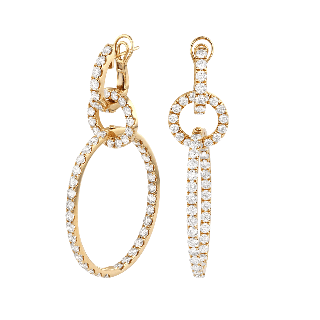 Betsey 18k Yellow Gold and Diamond 8.06 Total Weight Drop Earrings