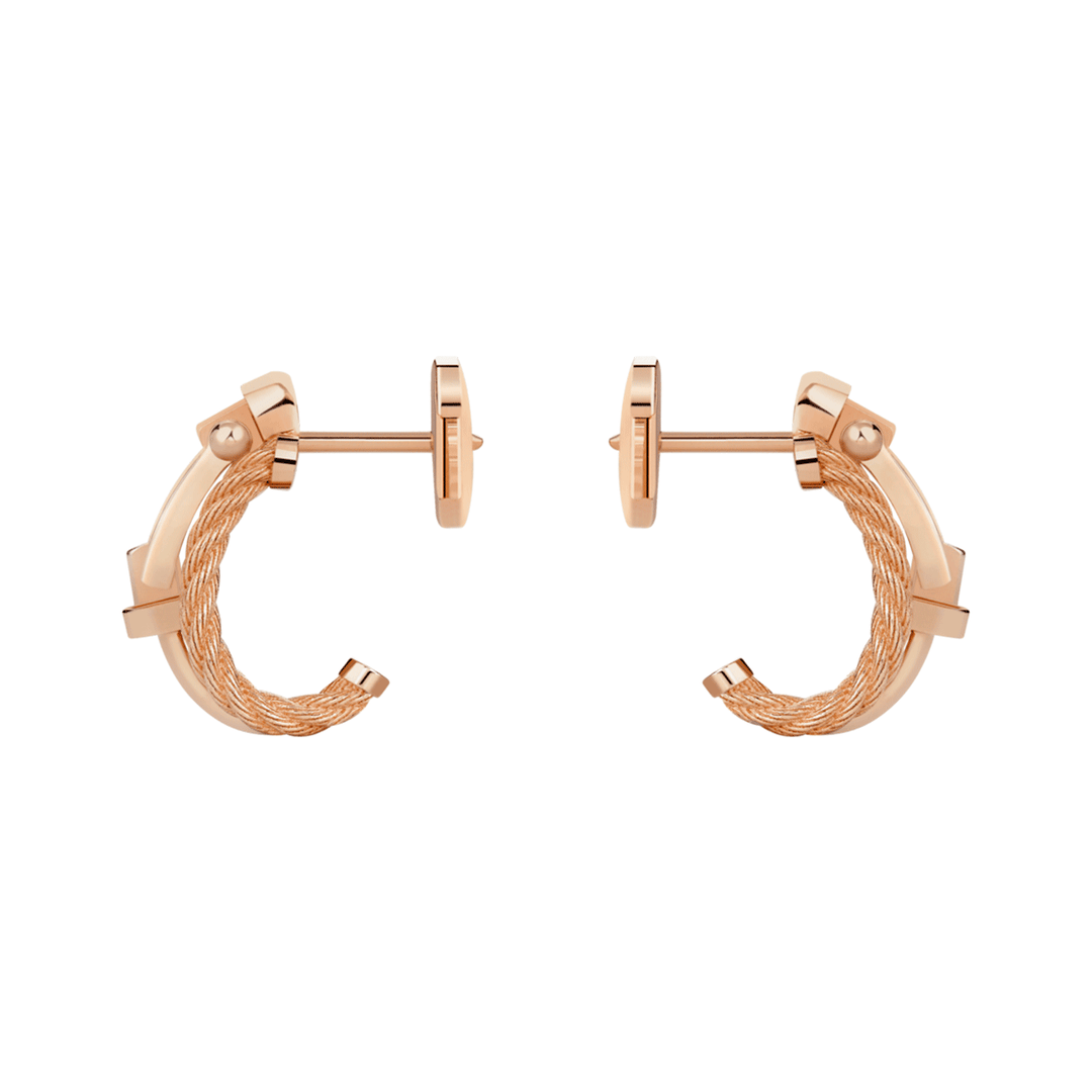 FRED Force 10 Rise 18k Rose Gold and Diamond Earrings