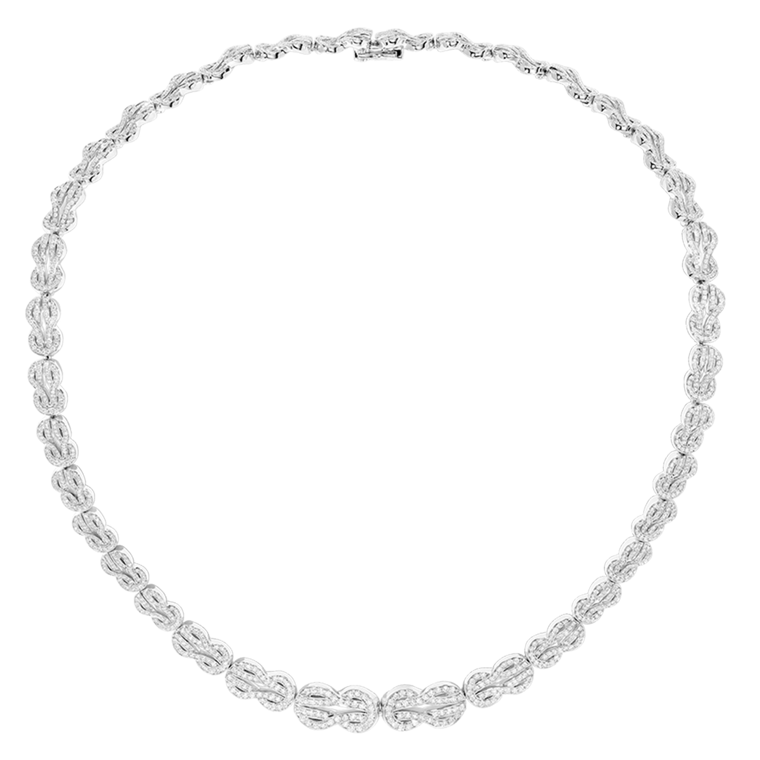 FRED Chance Infinie 18k White Gold and Diamond Crazy 8 Necklace