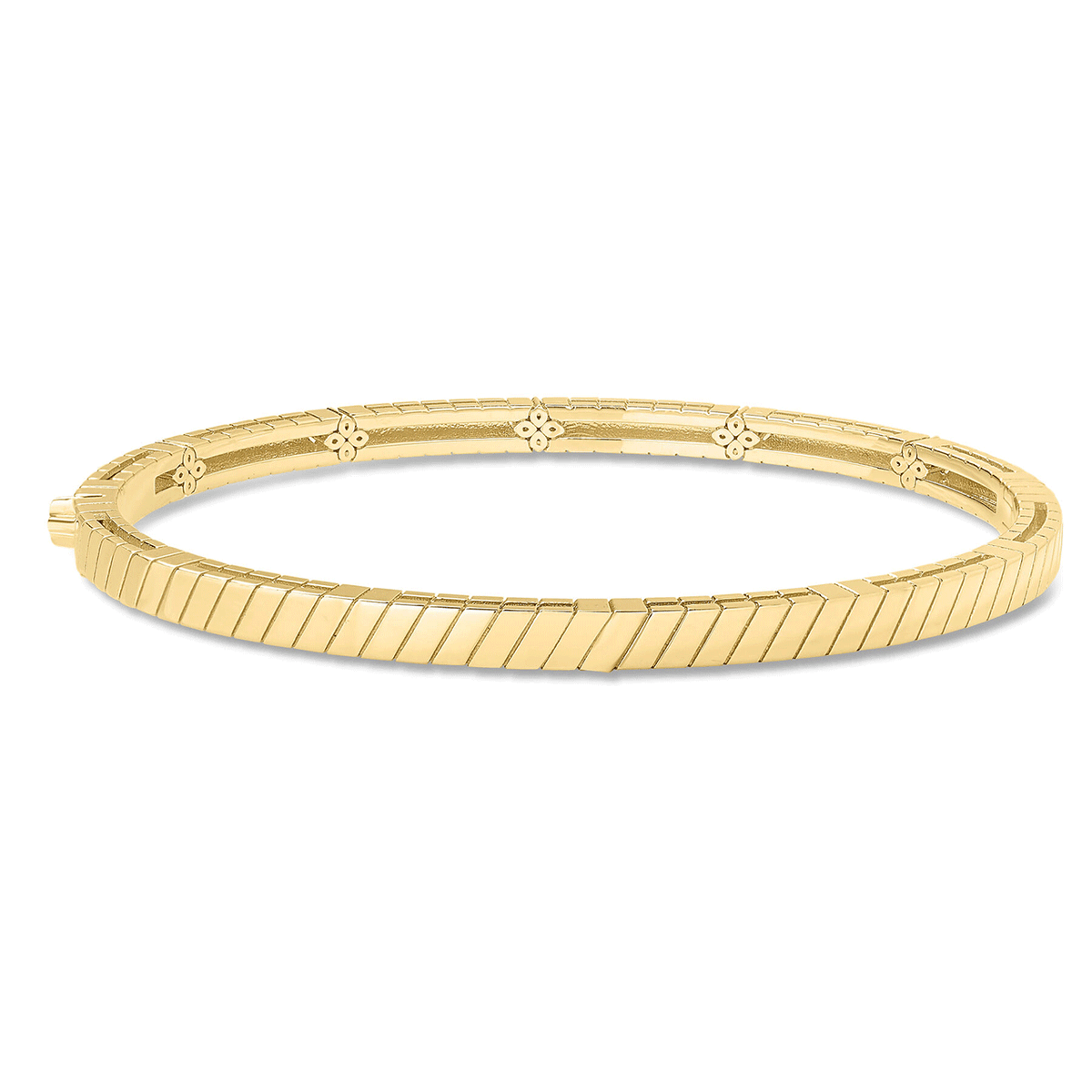 Roberto Coin Love In Verona 18k Yellow Gold and Diamond Thin Bangle