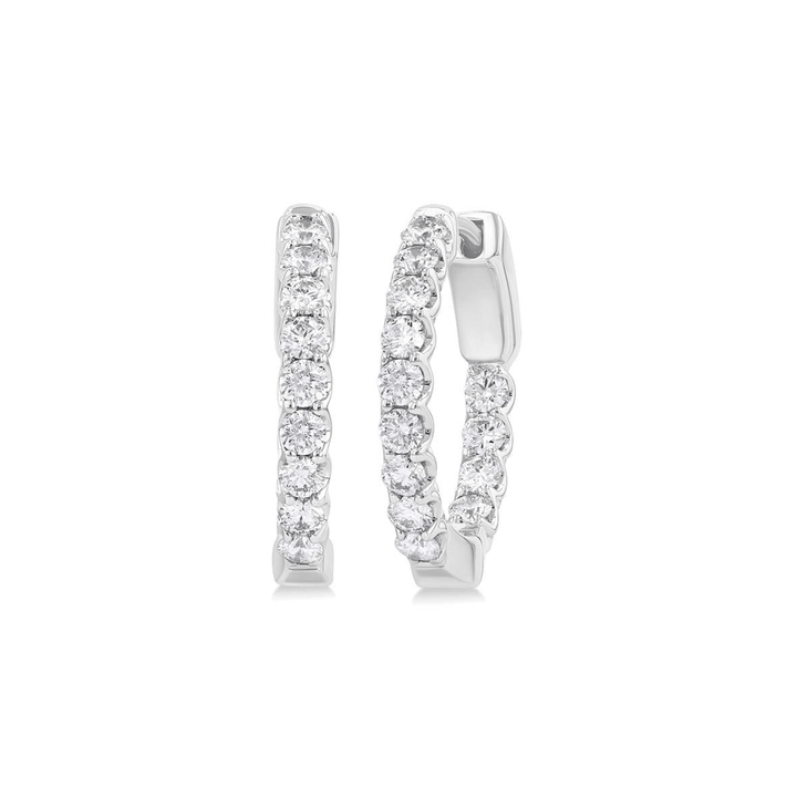 Classic Hamilton Select 14k Gold and Diamond 13mm In and Out Hoops