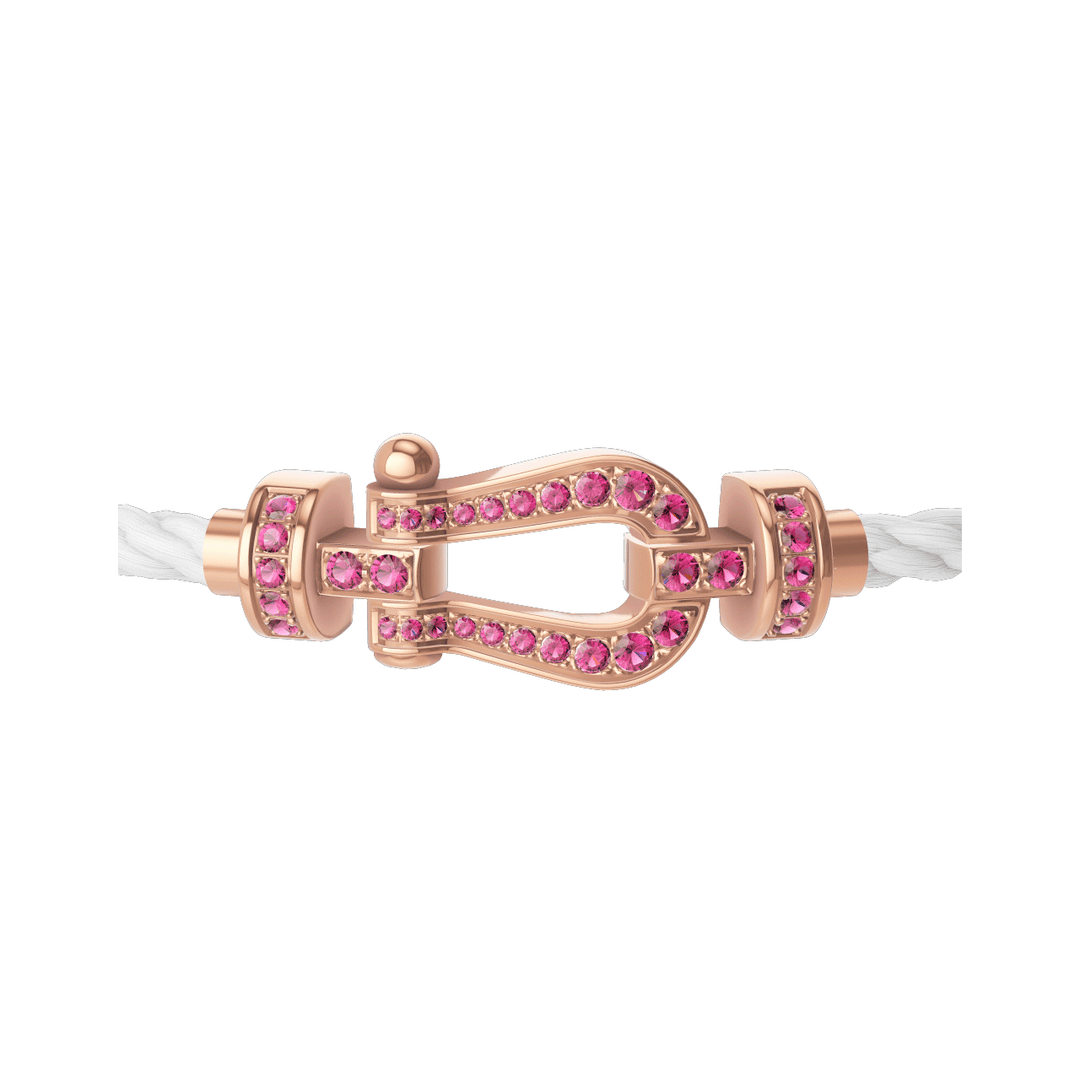 FRED Force 10 White Cord with 18k Rose Pink Sapphire MD Buckle, Exclusively at Hamilton Jewelers