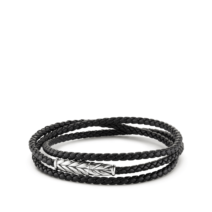 David Yurman Chevron Triple-Wrap Bracelet in Black