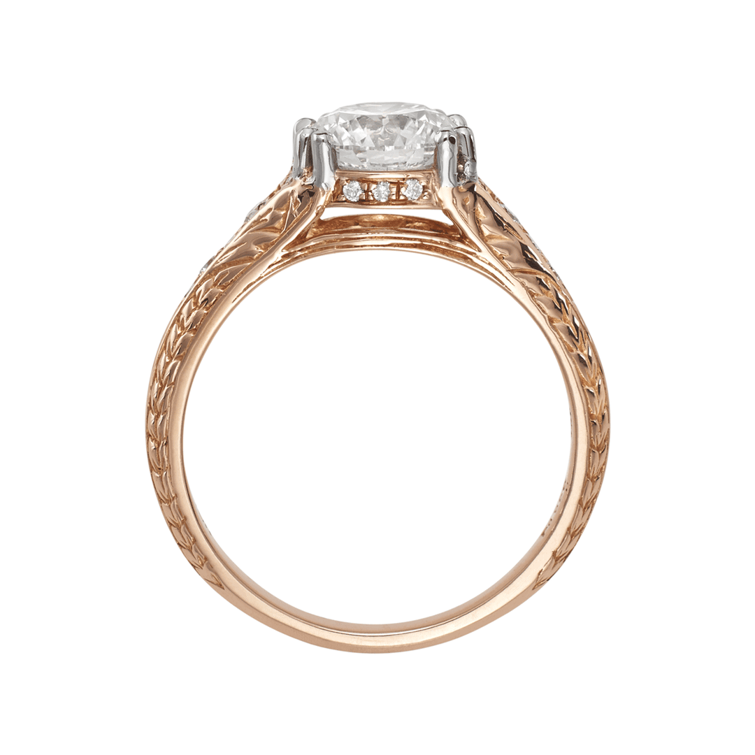 Hamilton 1912 Collection  18k Rose Gold and 0.26 Total Weight Diamond Engagement Mounting Ring