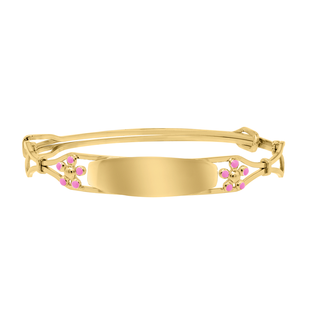 Children's Pink Enamel Flower Bracelet