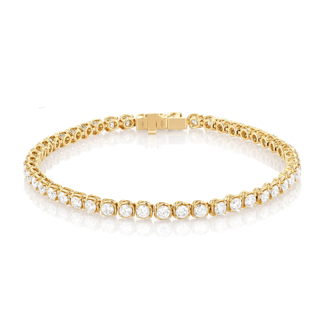 Duet 18k Yellow Gold and 3.84 Total Weight Diamond Line Bracelet