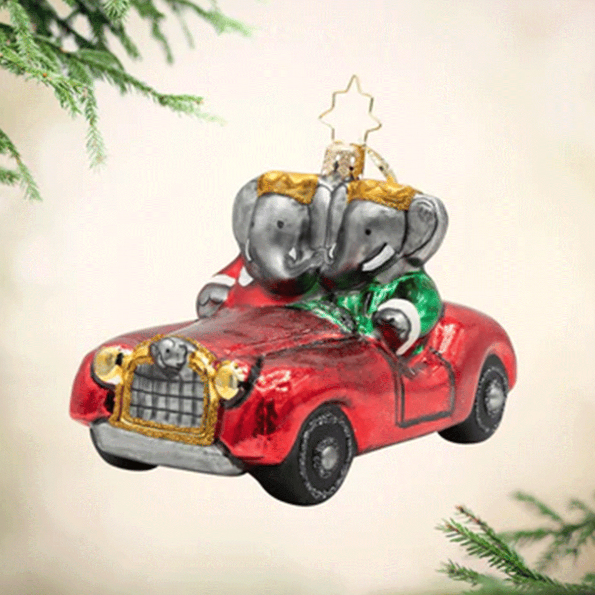 Christopher Radko Babar & Celeste's Royal Ride Ornament