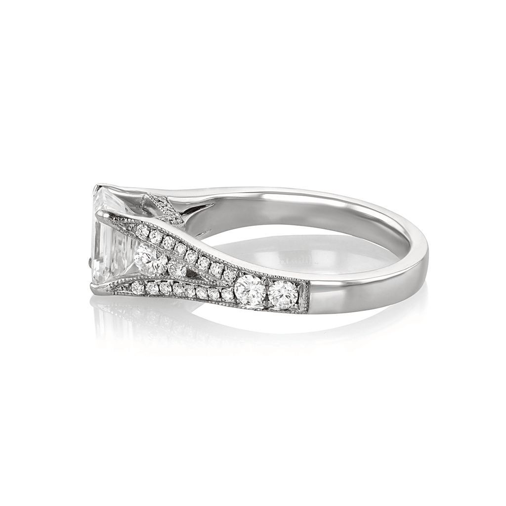 Hamilton Heritage Collection Platinum and Emerald Cut Diamond 1.39 Total Weight Engagment Ring