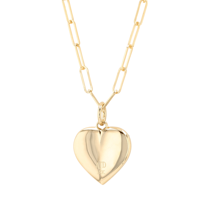 18k Yellow Gold Heart and Diamond .24 Total Weight Pendant