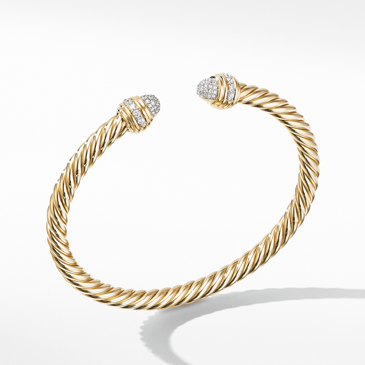 David Yurman Cable Bracelet in 18k Yellow Gold with Diamonds