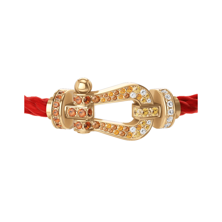 Fred FORCE 10 Blue Cable 18k Yellow Gold diamond paved and colored gem stones LG Buckle, Exclusively at Hamilton Jewelers