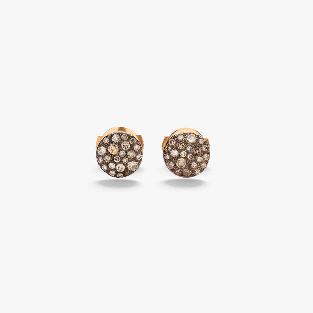 Pomellato Nudo 18k Rose and White Gold Brown Diamond Earrings