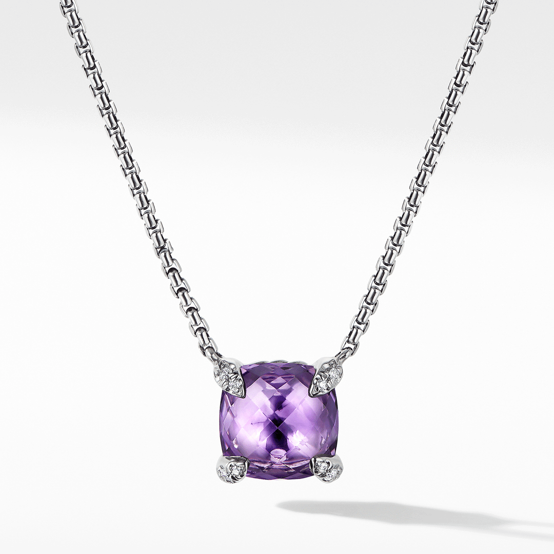 David Yurman Chatelaine® Pendant Necklace with Amethyst and Diamonds