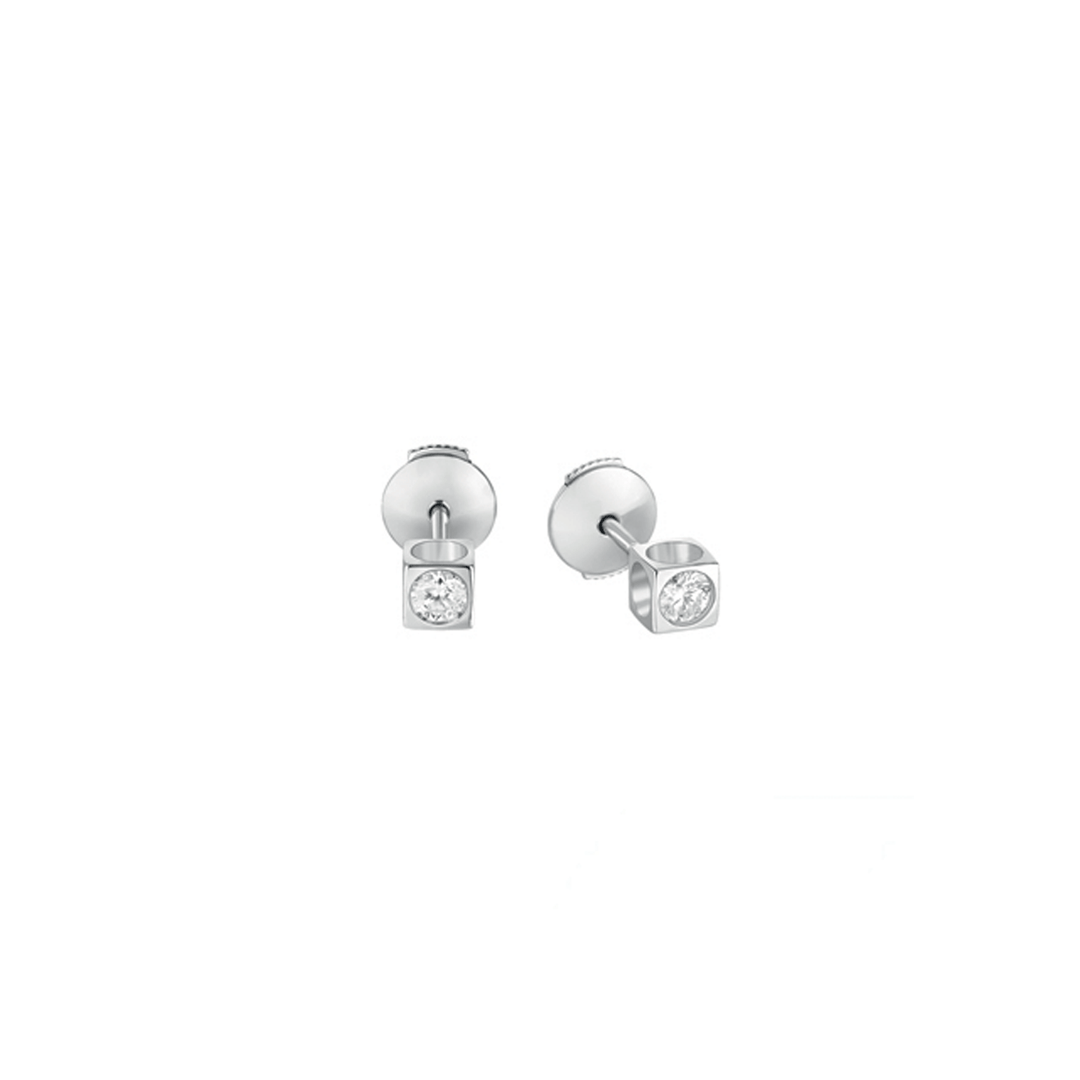 Dinh Van Le Cube 18k White Gold Diamond Earrings