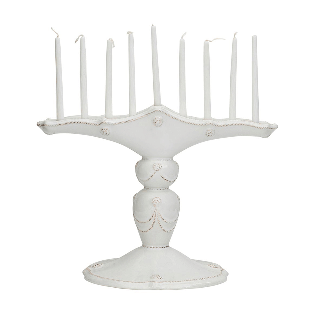 Jusliska  Berry & Thread Menorah - Whitewash
