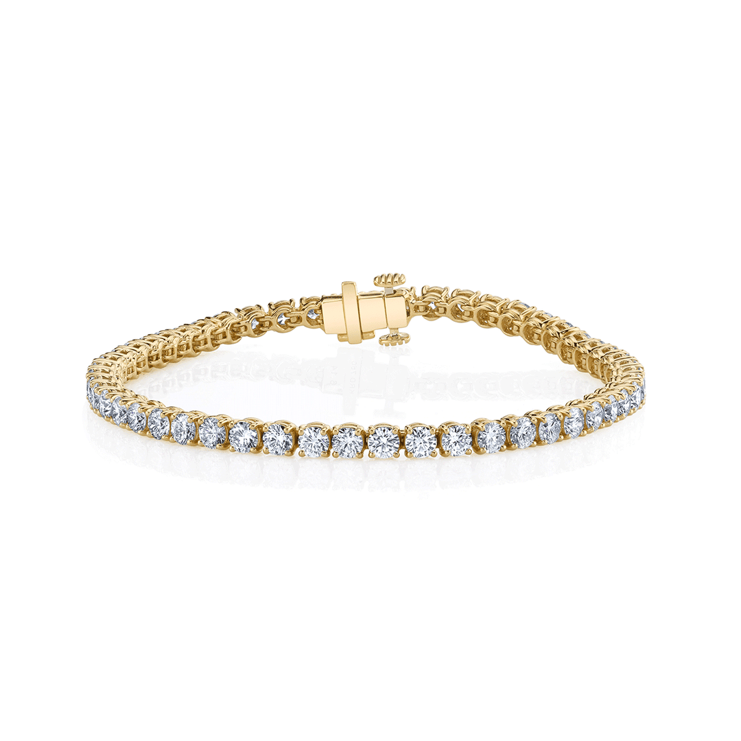 Hamilton Signature Collection 18k Yellow Gold and 10.15 Total Weight Natural Diamond Line Bracelet