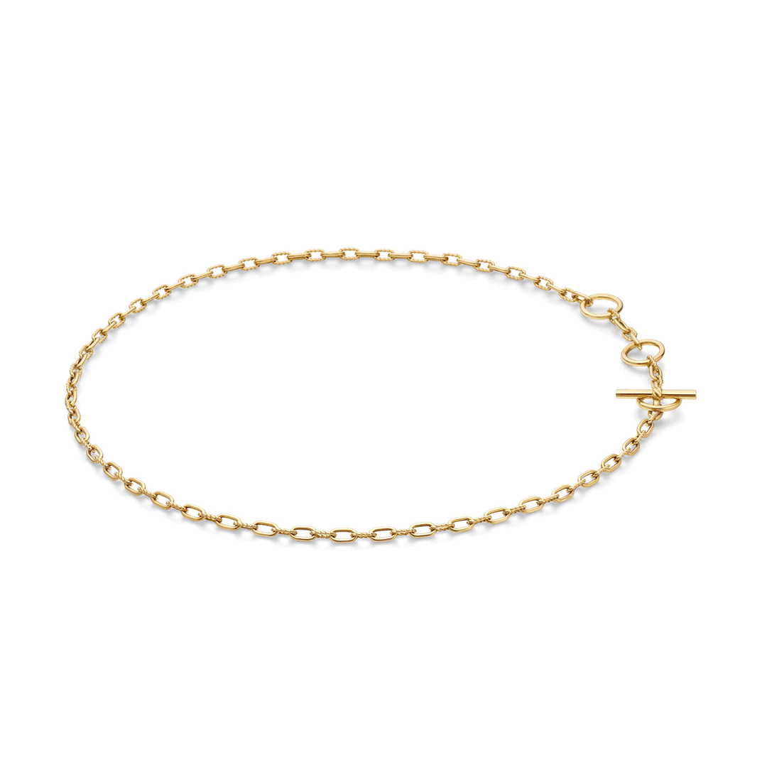 David Yurman Madison Three Ring Chain Necklace in 18k Yellow Gold