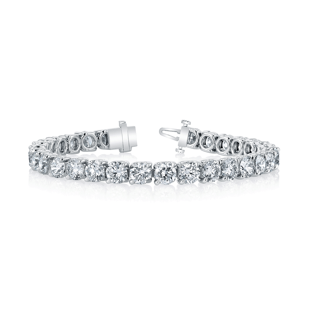 Hamilton Signature Collection 18k White Gold and 10.20 Total Weight Natural Diamond Line Bracelet