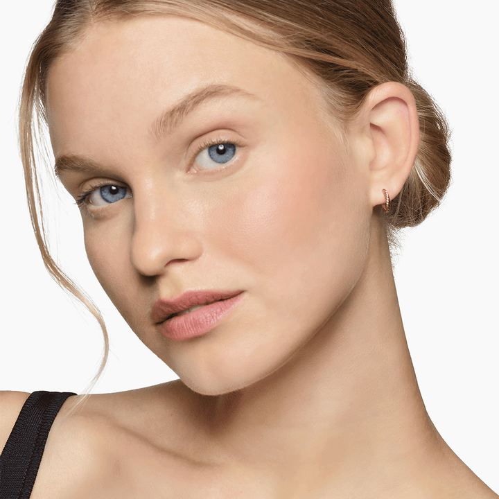 David Yurman Sculpted Cable Micro Huggie Hoop Earrings 18k Rose Gold, 10.7mm