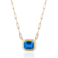 Goshwara Manhattan 18k Yellow Gold and 5.15 Total Weight London Blue Topaz Bezel Pendant