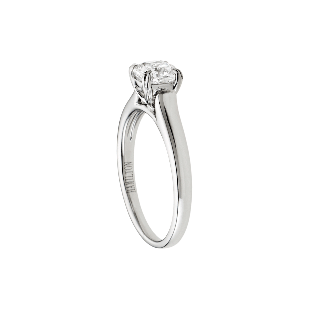 Hamilton Cherish Solitaire 18k Gold and 1.00CT Cushion Diamond RIng