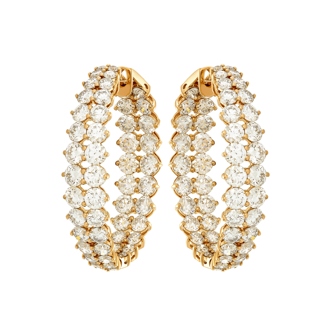 Etho Maria 18k Rose Gold and Diamond Hoops