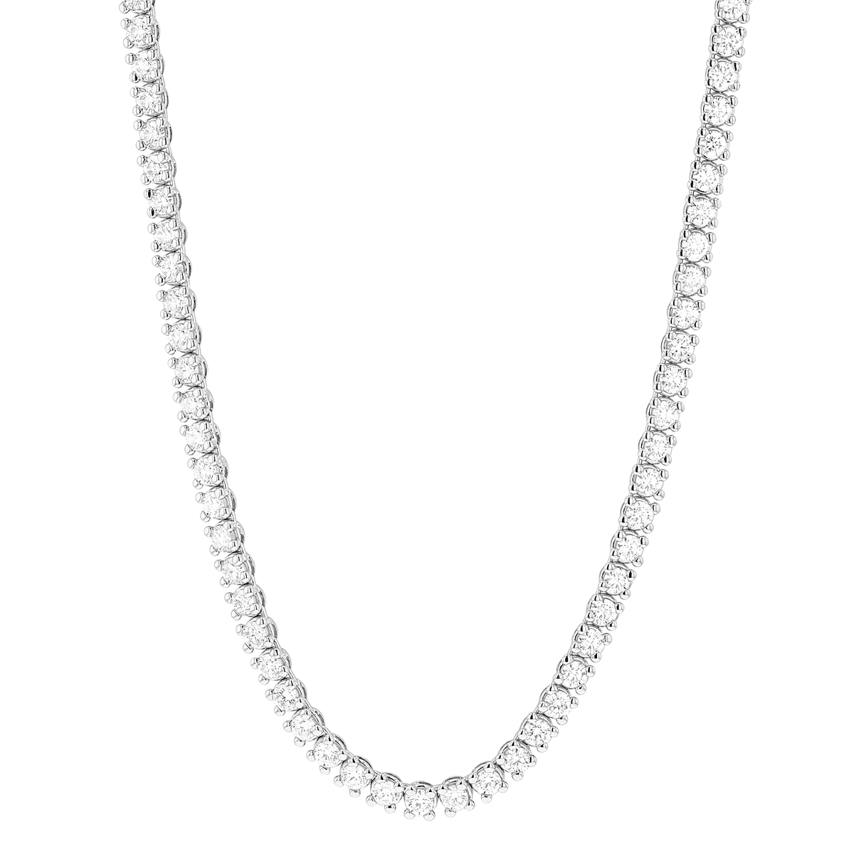 Hamilton Line Collection 18k White Gold and 14.50 Total Weight Natural Diamond Line 16.5 Inch Necklace