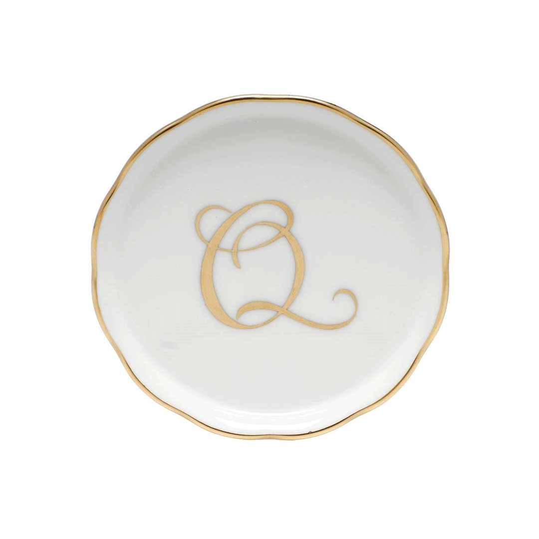 Herend Monogram "Q" Coaster