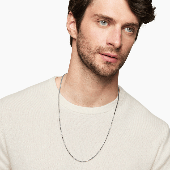 David Yurman Box Chain Necklace Sterling Silver, 2.7mm
