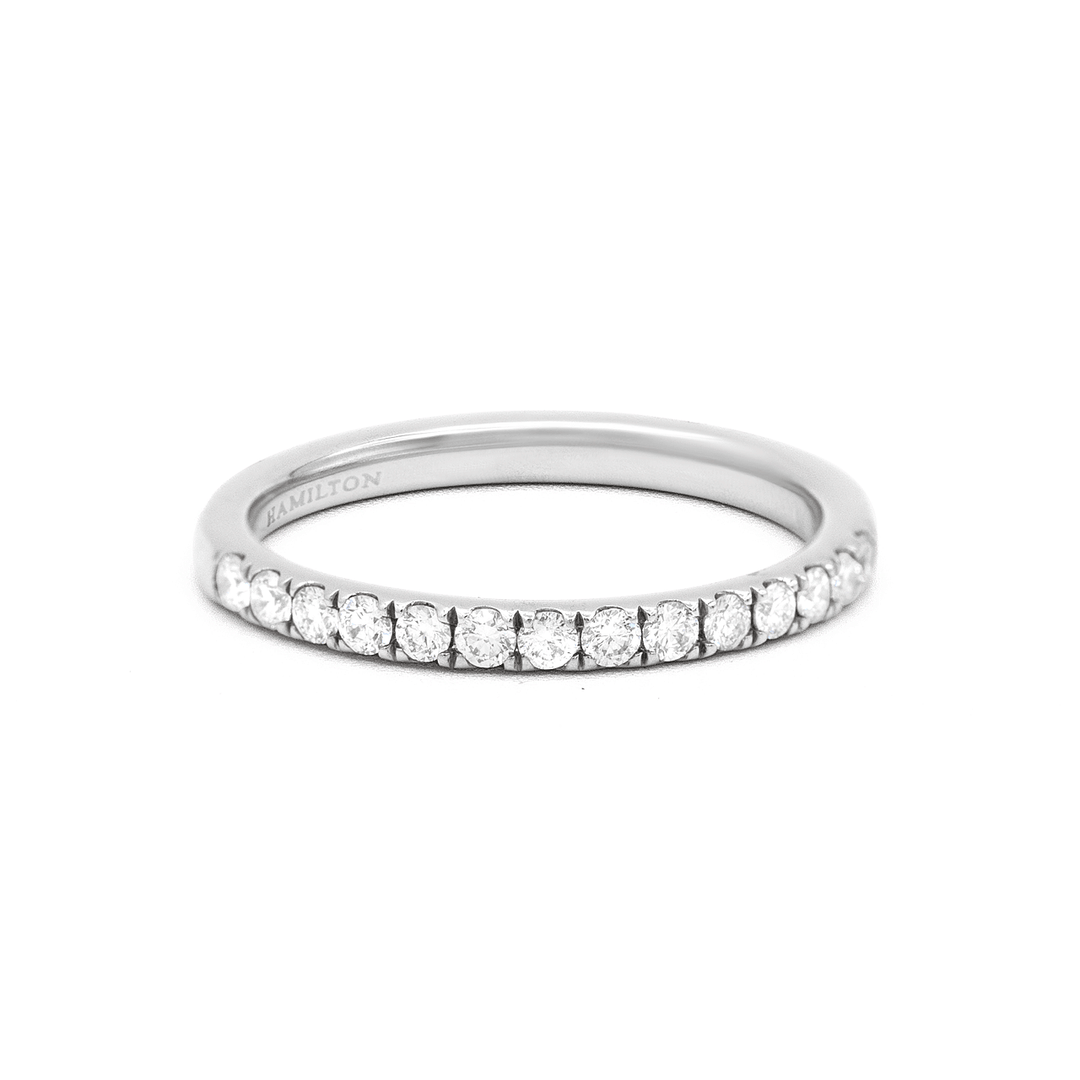 Lisette Platinum and .25 Total Weight Diamond Half Way Band